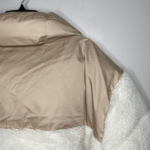 ABERCROMBIE & FITCH Womens Ultra Mini Puffer Jacket NEW Sherpa Cream Sz XL - Picture 8 of 13